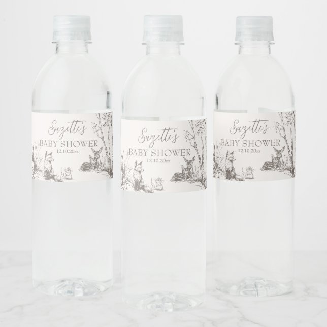 Woodland Animals Whimsical Winter Baby Dusche (Flaschen)