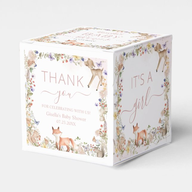 Woodland Animals Wildblume Kinderdusche Mini Geschenkschachtel (Vorderseite)