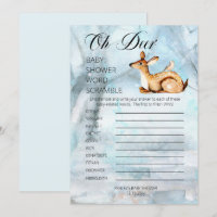 Woodland Animals Winter Baby Dusche Word Scramble