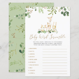 Woodland Animals Word Scramble Baby Showspiel