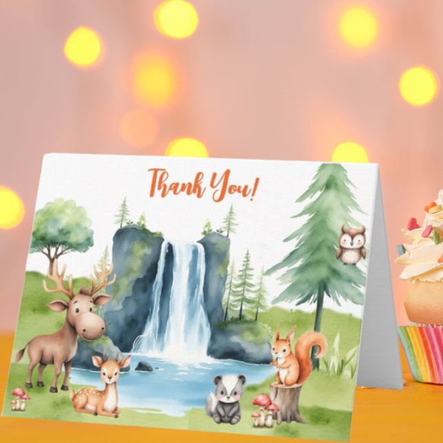 Woodland Animes Danke Baby Shower Card (Von Creator hochgeladen)