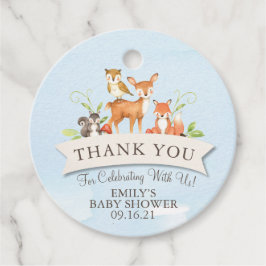 Woodland Animes Danke Boy Blue Baby Dusche Geschenkanhänger