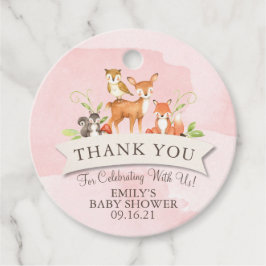Woodland Animes Danke Girl Pink Baby Dusche F Geschenkanhänger
