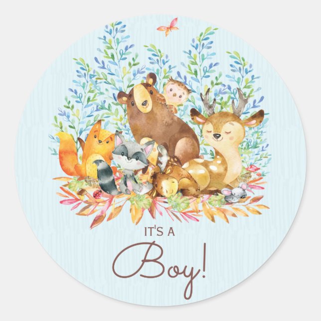 Woodland Animes ist ein Boy-Feve-Sticker Runder Aufkleber (Vorderseite)