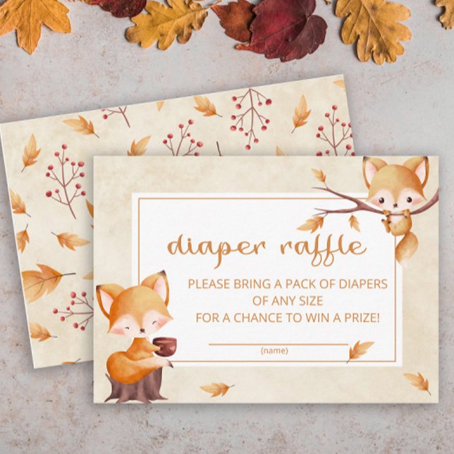 Woodland Autumn Baby Fox-Windelpreisverlosung Begleitkarte (Von Creator hochgeladen)