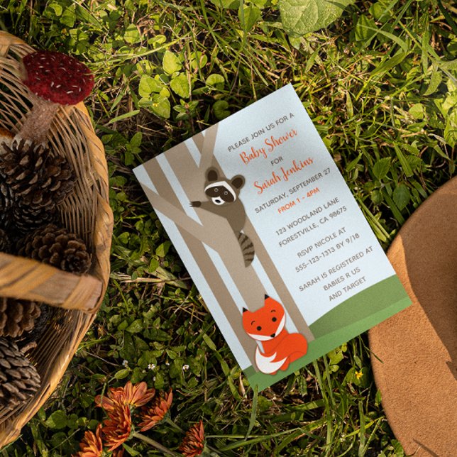 Woodland Babies Große Babydusche Einladung (Von Creator hochgeladen)