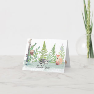 Woodland Baby Animals Baby Dusche   Dankeskarte