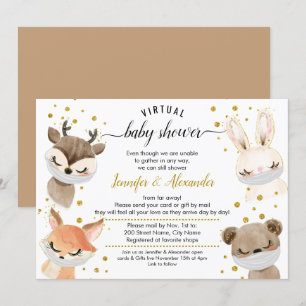 Woodland Baby Animals Baby Dusche per Post Einladung