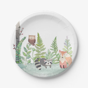 Woodland Baby Animals Greenerity Baby Shower Party Pappteller