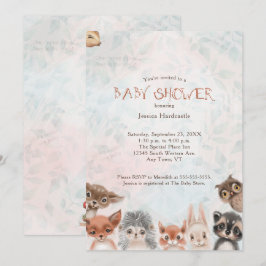 Woodland Baby Animals Whimsical Einladung