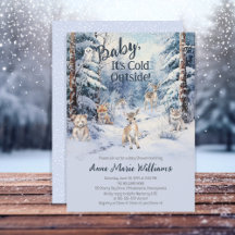 Woodland Baby Animals Winter Boy Baby Dusche