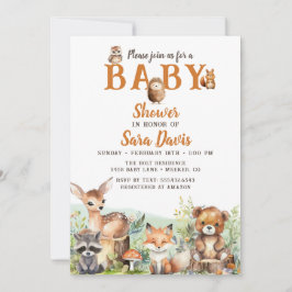 Woodland Baby Baby Shower Einladung