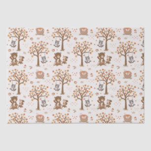 Woodland Baby Bears Squirrels Raccoon Baby Shower Seidenpapier