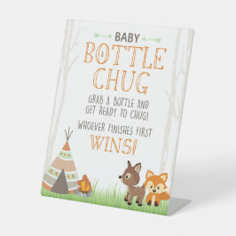 Woodland Baby Bottle Party Dusche Schild