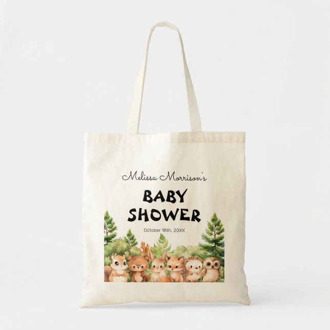 Woodland Baby Boy Duschgeschenk Tragetasche (Vorne)