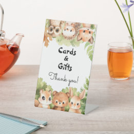 Woodland Baby Boy Duschkarten & Geschenke Sockelschild