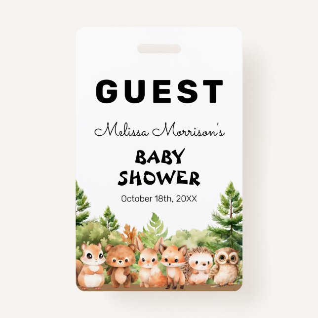 Woodland Baby Boy Showgast Ausweis (Vorderseite)