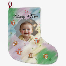 Woodland Baby Christmas Strumpf