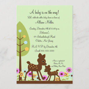 Woodland Baby Deer Baby Dusche Einladung