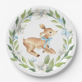 Woodland Baby Deer Baby Shower Plakat Pappteller