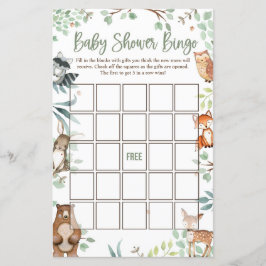 Woodland Baby Duschbingo Karten