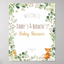 Woodland Baby Dusche Begrüßungszeichen