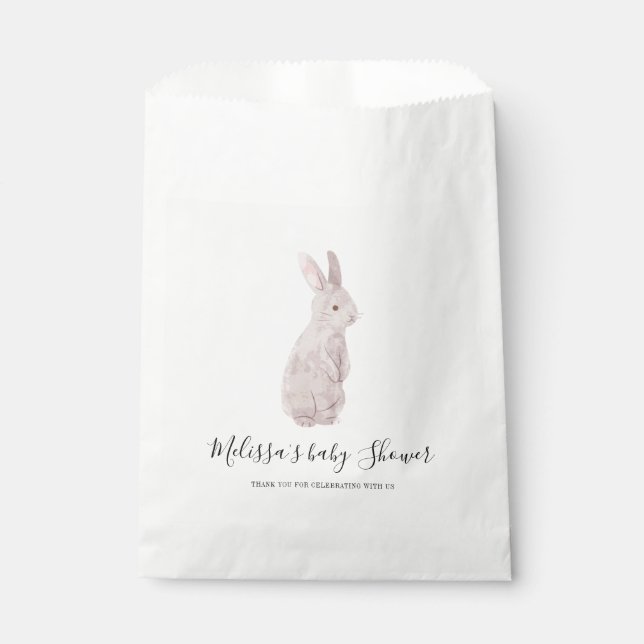 Woodland Baby Dusche Chic Rabbit Custom Geschenktütchen (Vorderseite)