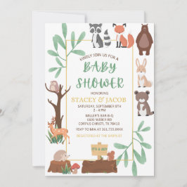 Woodland Baby Dusche Einladung