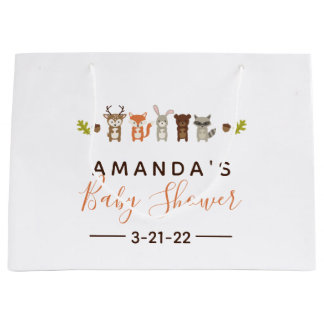 Woodland Baby Dusche Große Geschenktasche Geschenktüte