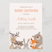 Woodland Baby Dusche laden Tiere Wald ein