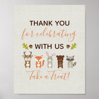 Woodland Baby Dusche Nehmen Sie eine Leckerei Guns Poster