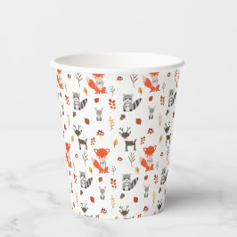 Woodland Baby Dusche Niedliche Waldtiere Kawaii Pappbecher