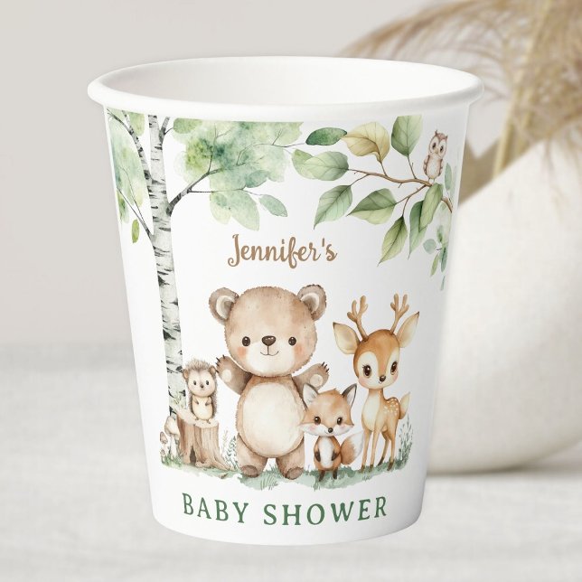 Woodland Baby Dusche Niedliche Waldtiere Pappbecher (Von Creator hochgeladen)