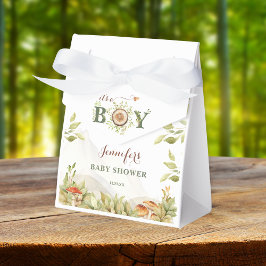 Woodland Baby Dusche Rustikale Pilze Grünpflanzen  Geschenkschachtel