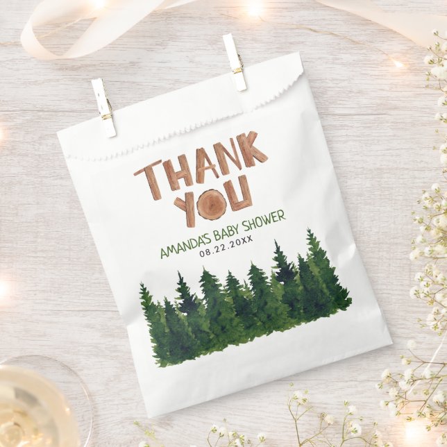 Woodland Baby Dusche Vielen Dank Geschenktütchen (Ausgeschnitten)