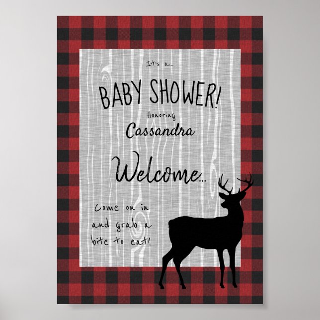 Woodland Baby Dusche Willkommenspender Poster (Vorne)