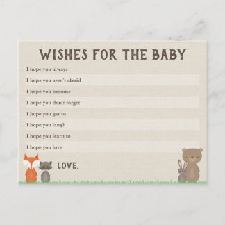 Woodland Baby Dusche Wünsche für Babykarten Postkarte