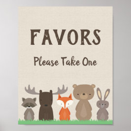 Woodland Baby Duschfavoriten Bitte ein Zeichen neh Poster