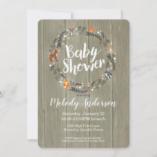 Woodland Baby | Einladung der Babydusche