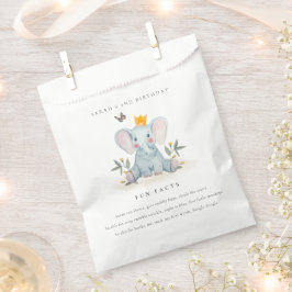 Woodland Baby Elephant Foliage Fun Fakten Geburtst Geschenktütchen