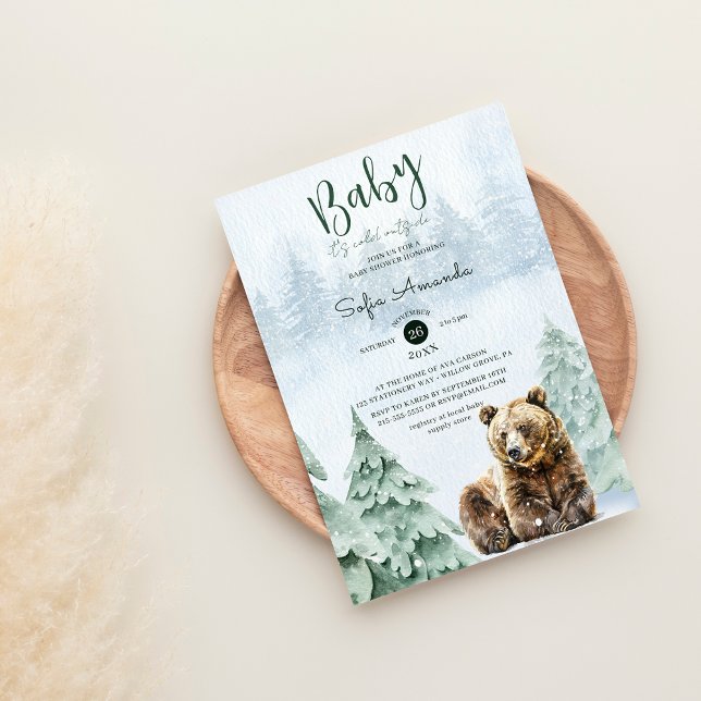 Woodland Baby Es ist kalte Außendusche Einladung (Von Creator hochgeladen)
