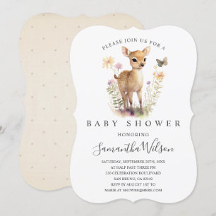 Woodland Baby Fewn Spring Baby Dusche Einladung