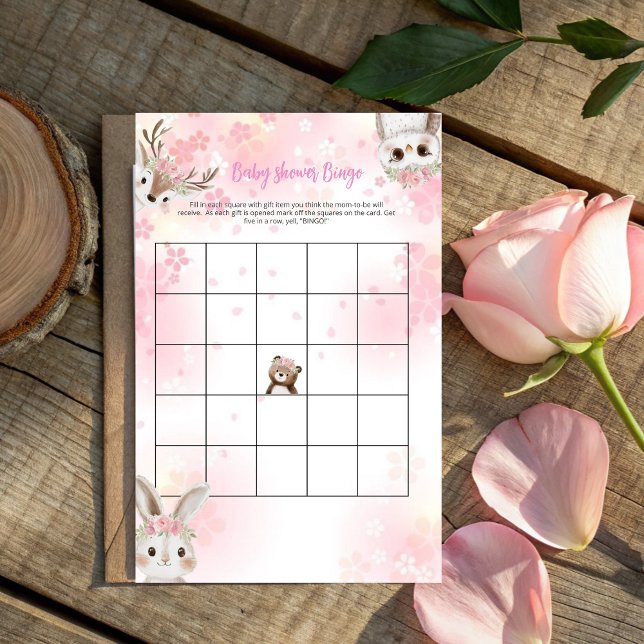 Woodland Baby Girl Bingo Game (Von Creator hochgeladen)