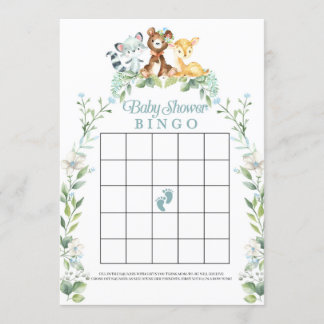 Woodland Baby Shooter Bingo Game Einladung