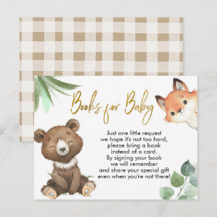 Woodland Baby Showbücher für Baby Einladungspostkarte