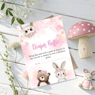 Woodland Baby Showdusche Windelwaschkarte für Mädc Begleitkarte