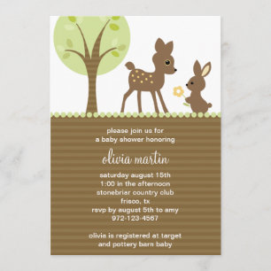 Woodland Baby Showeinladung Einladung