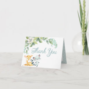 Woodland Baby Shower Baby Boy Danke Karte