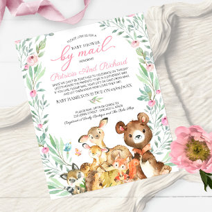 Woodland Baby Shower by Mail Einladung