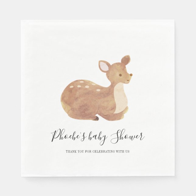 Woodland Baby Shower Chic Dealer Custom Serviette (Vorderseite)